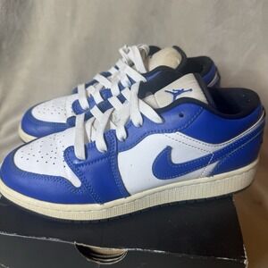 Nike Air Jordan 1 AJ1 Retro Low 4.5Y GS Game Royal White Blue Black 553560-124